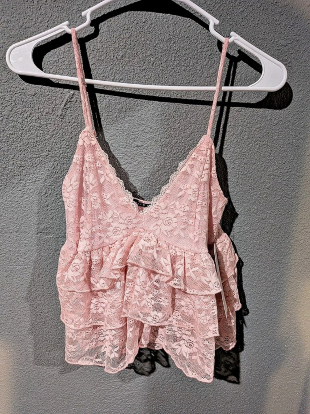 Lace Ruffle Camisole in Pink  New